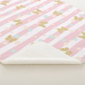 Butterflies Stripes en Polka Dots Sherpa Deken (3/4)