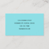 Butterflies Sunflower Blauwgroen Sliver White Eleg Visitekaartje (Achterkant)