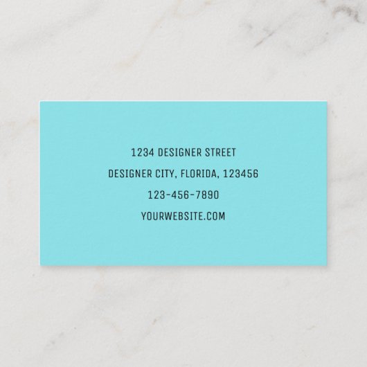 Butterflies Sunflower Blauwgroen Sliver White Eleg Visitekaartje (Achterkant)