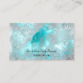 Butterflies Sunflower Blauwgroen Sliver White Eleg Visitekaartje (Voorkant)