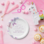 Butterflies Sweet Little Girl Baby shower Papieren Bordje (Feest)