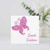 Butterflies Sweet Sixteen Kaart (Staand voorkant)