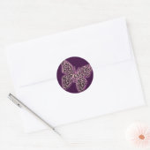 Butterflies Swirl Paars Ronde Sticker (Envelop)
