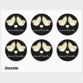 Butterflies Swirl Paars Ronde Sticker (Vel)