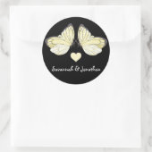 Butterflies Swirl Paars Ronde Sticker (Tas)