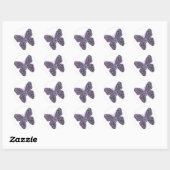 Butterflies Swirl Paars Ronde Sticker (Vel)