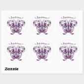 Butterflies Swirl Paars Ronde Sticker (Vel)