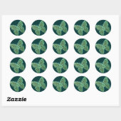 Butterflies Swirls Green Ronde Sticker (Vel)