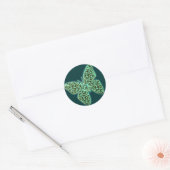 Butterflies Swirls Green Ronde Sticker (Envelop)