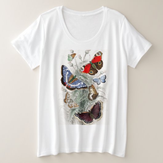 BUTTERFLIES T-Shirt PLUS SIZE KATOEN (Design voorkant)