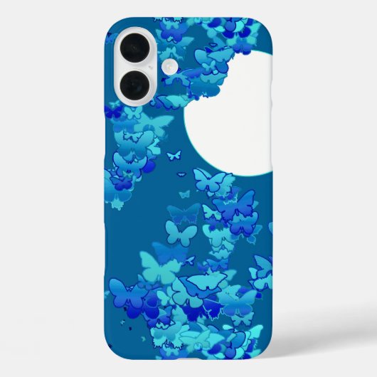 Butterflies tegen blauwe nachtelijke hemel, maansc Case-Mate iPhone case (Achterkant)