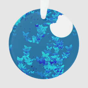 Butterflies tegen blauwe nachtelijke hemel, maansc ornament