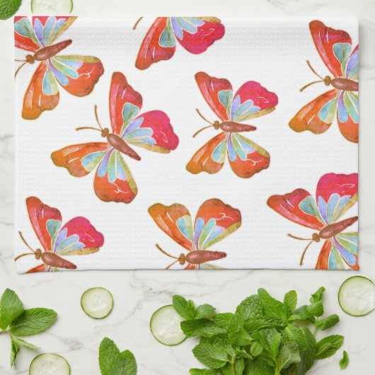 Butterflies Theedoek (Gevouwen)