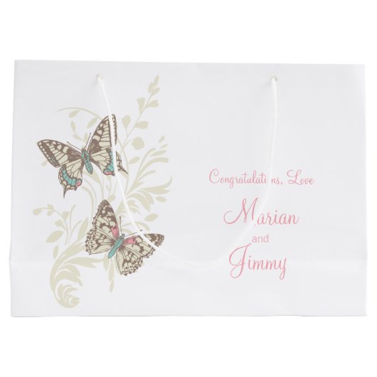 Butterflies trouwbride en grooms cadeautas (Achterkant)