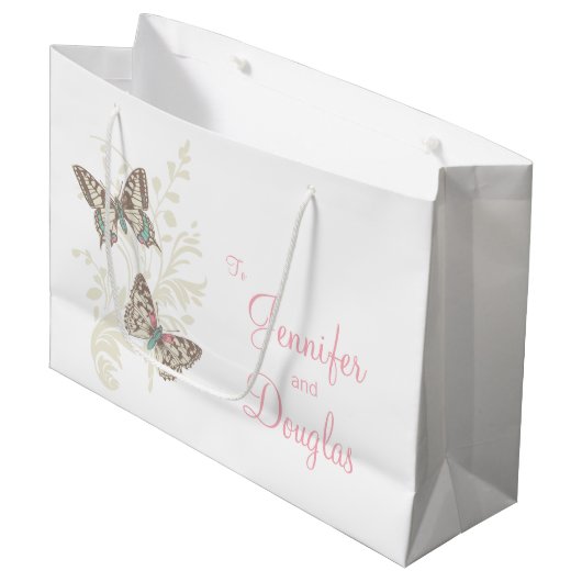 Butterflies trouwbride en grooms cadeautas (Voorkant Gekanteld)