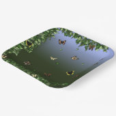 Butterflies van blauw papieren bordje (Gebogen)