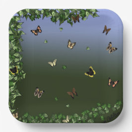 Butterflies van blauw papieren bordje