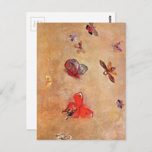 Butterflies van Odilon Redon Briefkaart (Voorkant / Achterkant)