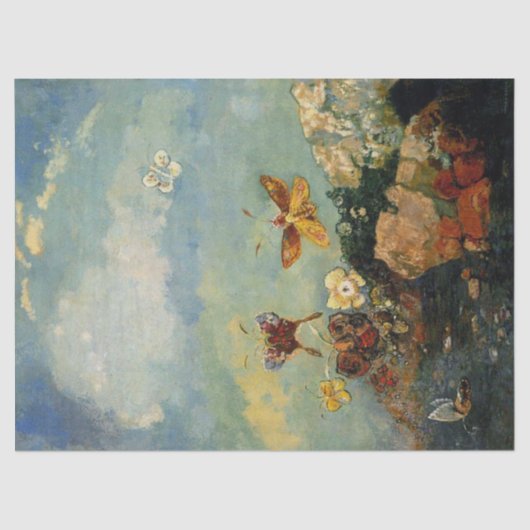 Butterflies van Odilon Redon Tissue Paper Tissuepapier (Voorkant)