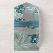 Butterflies van Paradise All in One Wedding Invite All In One Uitnodiging (Buitenkant)