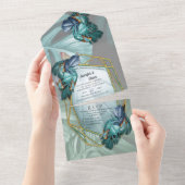 Butterflies van Paradise All in One Wedding Invite All In One Uitnodiging (Afscheurbaar)