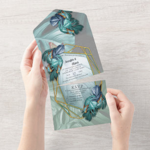 Butterflies van Paradise All in One Wedding Invite All In One Uitnodiging