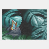 Butterflies van Paradise Tropical Turquoise Inpakpapier Vel (Voorkant 3)
