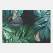 Butterflies van Paradise Tropical Turquoise Inpakpapier Vel (Voorkant 2)