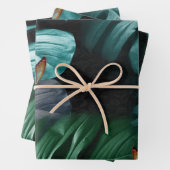 Butterflies van Paradise Tropical Turquoise Inpakpapier Vel (In situ)