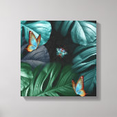 Butterflies van Paradise Tropical Turquoise Splash Canvas Afdruk (Voorkant)