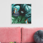 Butterflies van Paradise Tropical Turquoise Splash Canvas Afdruk (Insitu (Woonkamer))