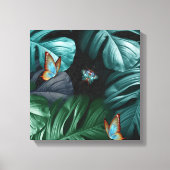 Butterflies van Paradise Tropical Turquoise Splash Canvas Afdruk (Voorkant)