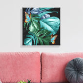 Butterflies van Paradise Tropical Turquoise Splash Canvas Afdruk (Insitu (Woonkamer))
