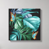 Butterflies van Paradise Tropical Turquoise Splash Canvas Afdruk (Voorkant)