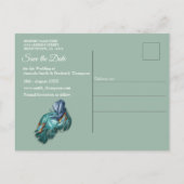 Butterflies van Paradise/Tropische Turquoise Splas Aankondigingskaart (Achterkant)