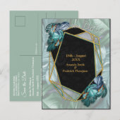 Butterflies van Paradise/Tropische Turquoise Splas Aankondigingskaart (Voorkant / Achterkant)