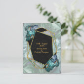 Butterflies van Paradise/Tropische Turquoise Splas Aankondigingskaart (Staand voorkant)