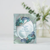 Butterflies van Paradise/Tropische Turquoise Splas Aankondigingskaart (Staand voorkant)
