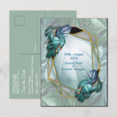 Butterflies van Paradise/Tropische Turquoise Splas Aankondigingskaart (Voorkant / Achterkant)