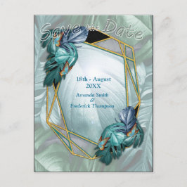 Butterflies van Paradise/Tropische Turquoise Splas Aankondigingskaart