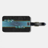 Butterflies van Paradise/Tropische Turquoise Splas Bagagelabel (Achterkant horizontaal)