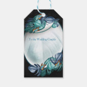 Butterflies van Paradise/Tropische Turquoise Splas Cadeaulabel (Voorkant)