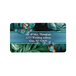 Butterflies van Paradise/Tropische Turquoise Splas Etiket