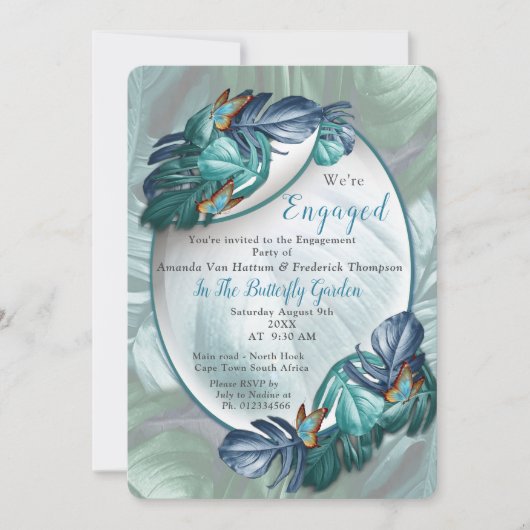 Butterflies van Paradise/Tropische Turquoise Splas Kaart (Voorkant)