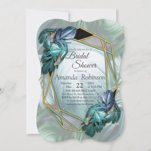 Butterflies van Paradise/Tropische Turquoise Splas Kaart (Voorkant)