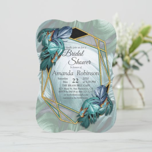 Butterflies van Paradise/Tropische Turquoise Splas Kaart (Staand voorkant)