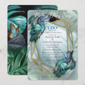 Butterflies van Paradise/Tropische Turquoise Splas Kaart (Voorkant / Achterkant)