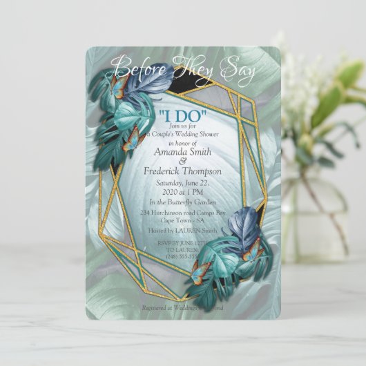 Butterflies van Paradise/Tropische Turquoise Splas Kaart (Staand voorkant)