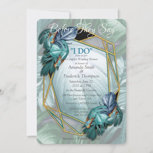 Butterflies van Paradise/Tropische Turquoise Splas Kaart (Voorkant)