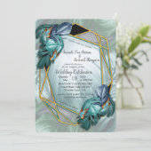 Butterflies van Paradise/Tropische Turquoise Splas Kaart (Staand voorkant)